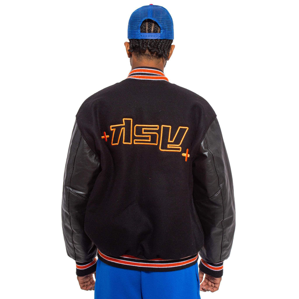 PLU Varsity Jacket (Black Paisley) – Congruent Space *₊˚⁎*₊