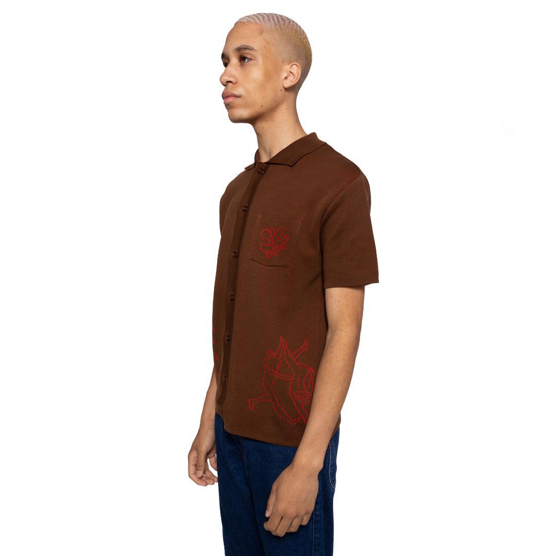 Upside Down Knitted Shirt (Brown) – Congruent Space *₊˚⁎*₊